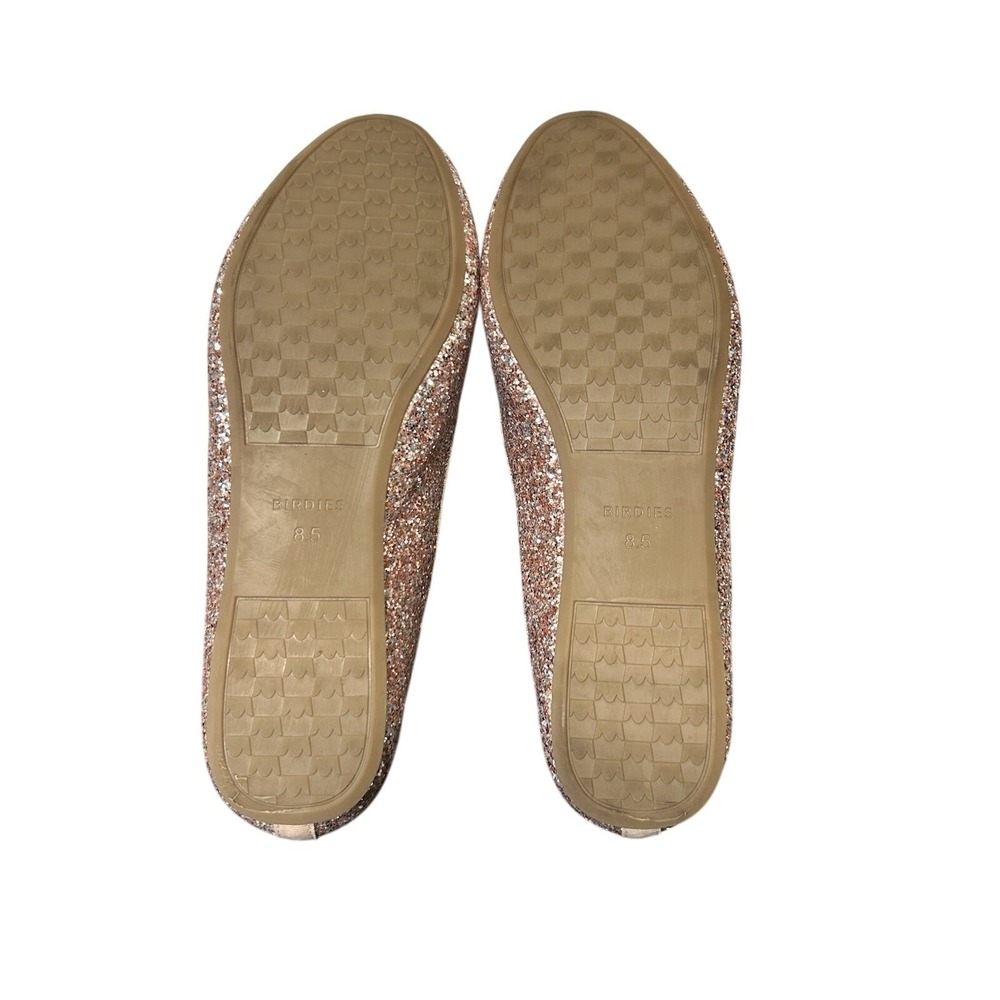 Birdies The Starling Glitter Loafer Flats Rose Gold Pink Sparkle Slip On 8.5 - Picture 7 of 9